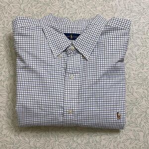 Ralph Lauren button down long sleeve shirt check black blue multicolor size:XXL